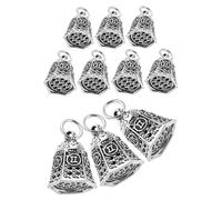 Artibetter 10pcs Vintage Small Bell Charms for Crafts Inspirational Words Dangle Pendants for DIY Jewelry Making Retro Metal Bell Accessories with Gentle Jingling Sound