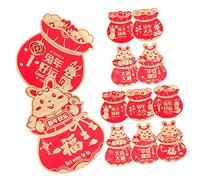 ARTIBETTER 12 Pcs Rabbit Theme Red Envelopes for Chinese Year Lucky Money Pockets with Plug in Seal Slot Paper Spring Festival Hongbao for Weddings Gifts and Celebrations