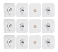 Artibetter 12pcs Adhesive Acrylic Wall Hooks Set with 9.5mm 8.0mm 6.8mm 6.0mm Nails, Self-Adhesive Picture Frame and Clock Hanging Hooks for Home Decoration and Wall Organization