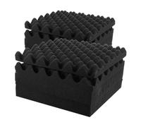 Artibetter 12pcs Black Wave Acoustic Panels Sound Absorbing Noise Cancelling Polystyrene Foam for Home Theaters and Offices with Easy Installation and Fire Resistant Properties