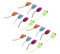 Artibetter 12pcs Elastic Cat Rope Mouse Interactive Catnip for Indoor Cats and Kittens Animal Shaped for Exercise and Play Random Color