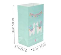 Artibetter 12pcs Kraft Paper Candy Bags with Square Bottom for Party Snack Packaging, Adorable Alpaca Design, for Girl's Birthday and Party Favour Bags