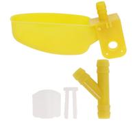 ARTIBETTER 12pcs Large Yellow Automatic Birds Water Dish for Quail and Pigeon with Right Side Outlet, Bird Feeding Bowl Cage Accessory for Backyard and Aviary Use