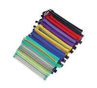 Artibetter 12pcs Multipurpose Travel Bag Zipper Mesh Canvas Pencil Case for Office Supplies Students for Graduation
