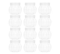 Artibetter 12pcs Pet Pumpkin Jar Storage Shelves Plastic Chocolate Box Gift Pet Food Container Sealed Food Canisters Clear Candy Jar Chritmas Candy Pumpkin Candy Jars Candy Container The Pet