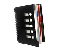 Artibetter 150 Sheets Black PP Spiral Notebook with Page Dividers College Ruled Paper for School Office Travel Multipurpose Journal Notepad for College Essentials and Event Planning