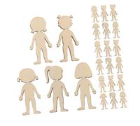 ARTIBETTER 150pcs Wooden Girl Cutouts Unfinished People Shapes Blank Wood Craft Embellishments for DIY Art Projects Classroom Teaching Supplies Creative Crafting