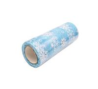 Artibetter 15cm Snowflake Tulle Rolls, Christmas Organza Ribbon for Christmas Tree Gift Wrapping Wedding Birthday Table Runner Chair Bow 10 Yards (Ice Blue)