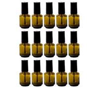 Artibetter 15pcs 15ml Empty Nail Polish Bottles with Brush, Leak-proof Cylindrical Glass Containers for DIY Nail Art, Refillable Glass Bottles for Hema Gel Polish