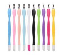 Artibetter 15pcs Dead Skin Fork Set Portable Cuticle Remover Nail Art Tools Lightweight Plastic Handle Simple to Use Comfortable to Hold for Personal Home Use Manicure Random Color