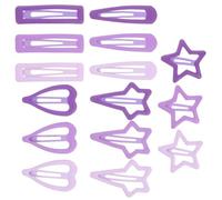 ARTIBETTER 15pcs Hair Clips Set - Five-pointed Star, Heart, Teardrop, Rectangle Four-pointed Star Matte Metal Barrettes - Small Snap Hair Accessories for Everyday Styling