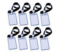 ARTIBETTER 16pcs Black Hanging Holder Lanyard with Transparent Tear Resistant Id Badge Protectors Storage Pockets for Students Office Travel Camping and Daily Use
