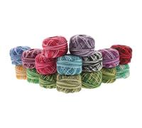 Artibetter 16pcs Mixed Color Mercerized Cotton Embroidery Thread Set, Variegated Pearl Cotton Floss for Cross Stitch, Crewel and Craft Sewing, Suitable for Needlework and Home Random Color