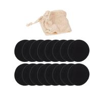 Artibetter 16pcs Reusable Makeup Remover Pads Bamboo Fiber Washable Facial Cleansing Pads Black Soft Washing for Makeup Removing and Dead Skin Cell Removal