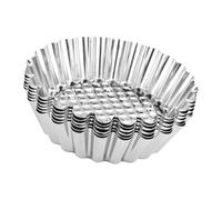 Artibetter 16pcs Stainless Steel Egg Tart Molds Fluted Edge Tartlet Bakeware DIY Baking Cups Reusable Non-Stick Tart Pans for Small Cakes Pies Muffins and Custard Desserts