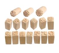 ARTIBETTER 16pcs Wooden Cake Stamps with Intricate Carvings for Mooncakes Cookies Pastries Traditional Chinese Dough Stamp Tools for Creative Baking and Artistic Dessert Decoration