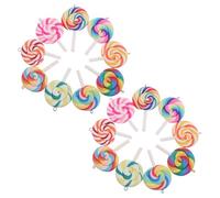 Artibetter 18pcs Rainbow Lollipop Charms Necklace Pendants for Jewelry Making Diy, Cute Candy Beads Set with Mini Sweet Treat Pendants for Crafting Party and Daily Wear