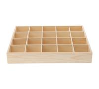 Artibetter 1pc 20 Compartment Wooden Storage Box Stable Practical Underwear Storage Case Socks Organizer Sundries Container Storage Box for Socks Panties (Original Wooden Color)