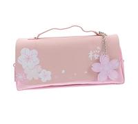 Artibetter 1pc Adorable Dual Zipper Pencil Case Bag Large Capacity Stationery Organizer for Students Cute Pink Design with Detachable Ornament for Pens and Items