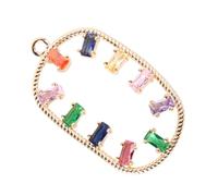 Artibetter 1Pc Colorful Zircon Pendant Necklace Oval Shape DIY Jewelry Accessory for Women Personalize Necklaces Earrings Durable Wholesome Materials for Crafting Decoration