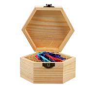 ARTIBETTER 1Pc Hexagonal Colorful Flower Box Realistic Soap Flowers Wooden Case for Home Decor Mother Day Wedding Party Decoration