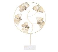 Artibetter 1pc Modern Decorative Ironwork Leaf Ornament Tabletop Adornment with Stable Base for Home Office Hotel Elegant Golden Metal Leaf Sculpture for Living Study Porch