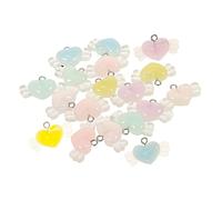 Artibetter 1set Heart with Wing Resin Charms for DIY Bracelet Making Cute Crafting Charms for Earrings Safe Material Present for Friends and Family Special Occasions 18pcs