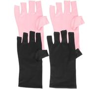 Artibetter 2 Pairs Fingerless Gloves for Women UV Protection Manicure Gloves with Elastic Polyester Material, for Nail Art and Manicure Routine