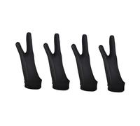 Artibetter 2 Pairs Two-finger Artist Drawing Glove for Digital Art and Sketching Breathable Smooth Fabric Palm Rejection Design Comfortable Fit for Tablet and Use Black