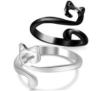 Artibetter 2 Pcs Cat Ear Crochet Rings for Yarn Guide Alloy Knitting Finger Tension Rings Smooth Surface Comfortable Wear for Crochet Enthusiasts Fast Projects