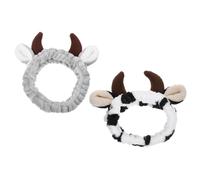 ARTIBETTER 2 Pcs Cute Horns Headbands Cow Hair Bands Charming Fabric Makeup Application Holding Back Hair Daily Routine Christmas Antler Style