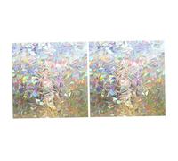 ARTIBETTER 2 Pcs Frosted Window Sticker Static Adhesive Privacy Film for Glass Doors and Windows Decorative Film with Colorful Pattern Design Easy to Apply and Remove