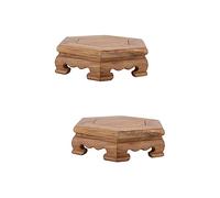 Artibetter 2 Pcs Hexagonal Base Vase Display Stand Shelf Ginger Jar Lamps Planters for Indoor Plants Outdoor Plant Display Rack Oriental Display Stand Round Wooden Flowerpot Saucer Fish Tank