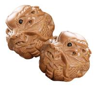 ARTIBETTER 2 Pcs Wooden Dragon Phoenix Peach Hand Massage Balls Palm Rolling Fitness Hand Exercisers and Stress Relief in Occupational Physical Therapy