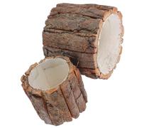 Artibetter 2 Pcs Wooden Waterproof Rustic Flower Bucket Planters, Stump-style Decorative Pots for Flower Shops and Counters, Long-lasting Natural Design