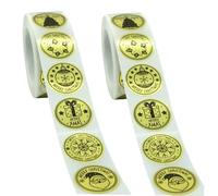 ARTIBETTER 2 Rolls Self Adhesive Christmas Label Stickers Gold Packaging Seal Decals for Gift Boxes Envelopes Scrapbooking and Holiday Crafts Easy to Use Decorative Sticky Labels for Home and