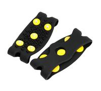 Artibetter 2 Sets Outdoor Anti-slip Ice Shoe Grippers with 5-spike Crampons Black Slip-on Protector for Hiking Climbing Snow Walking
