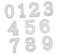 ARTIBETTER 2 Sets Pearl Number Iron Patches Set DIY Rhinestone Decorative Clothing Badges for Outfits Shoes and Crafts White Appliques for Easy