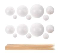 ARTIBETTER 2 Sets Solar System Craft Kit with 7 Sized Foam Balls and 10 Bamboo Sticks, Lightweight Polystyrene Model for Science Projects and Creative Crafts
