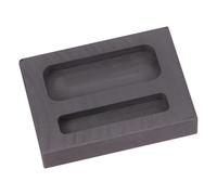 Artibetter 2-Slot Graphite Ingot Mold for Laboratory Use, 2.24X1.65X0.43In High-Density Smelting Crucible, Dual Cavity Refining Scrap Bar Mold for Metal Casting, Gold Silver Copper Melting