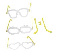 Artibetter 20 Sets Glow Eyeglasses Connectors DIY Kit for Party Glasses Making Comfortable Replacement Eyeglass Sticks with Round Heart Skull Apple Shapes Ergonomic Design for Adults