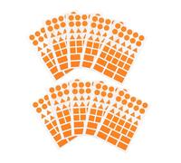 ARTIBETTER 20 Sheets Orange Color Coding Stickers Assorted Geometric Shapes Triangle Square Rectangle Circle Self-Adhesive Labels for Office Home Organization and Crafts