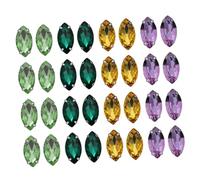 ARTIBETTER 200pcs Glass Crystal Claw Rhinestones for Sewing DIY Wedding Dress Shoes Clothes Decor Claw Stainless Steel Base Peacock Green Purple Golden Craft Embellishments