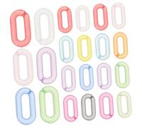 ARTIBETTER 200pcs Matte Rainbow Acrylic Linking Rings Assorted Oval Quick Link Connectors for DIY Purse Chains Eyeglass Lanyards and Key Accessories