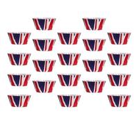 Artibetter 200pcs Paper Cupcake Liners Union Jack Patterns Oil-Proof Food-Grade Paper Beautiful Shape Delicate Design for Dessert Shop and Bakery
