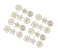 Artibetter 200pcs Wooden DIY Crafts Flower Pieces in Golden Plastic Hollow-Out Shape for Handcrafts and Wedding Unique Decorations Educational Making Accessories