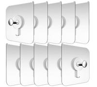 Artibetter 20pcs Adhesive Picture Hanging Hooks Removable Heavy Duty Wall Mount Hooks for Shower Door and Walls of Materials Stainless Steel and Plastic Picture Hangers