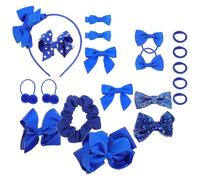 ARTIBETTER 20Pcs Blue Hair Accessories for Hair Bows and Clips Headband Suitable for School and Casual Use