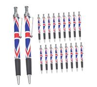 Artibetter 20pcs British Flag Ballpoint Pens Smooth Black Ink Retractable Click Pens Comfortable Grip Patriotic Uk Pattern Writing Supplies for Home Office School