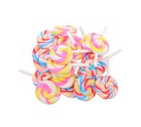 Artibetter 20Pcs Colorful Rainbow Swirl Lollipop Model Props Lightweight Fairy Tale Micro Landscape Decorations for DIY Crafting Phone Headdress Embellishments